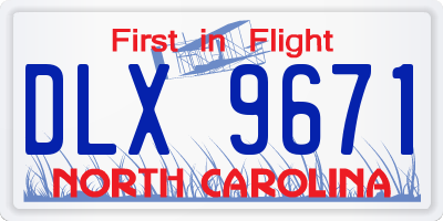 NC license plate DLX9671