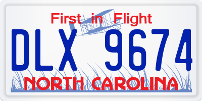 NC license plate DLX9674