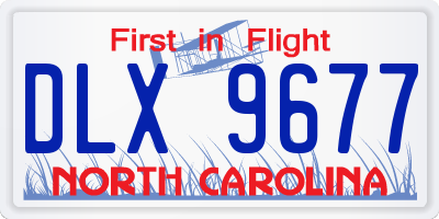 NC license plate DLX9677