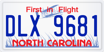 NC license plate DLX9681