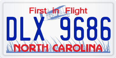 NC license plate DLX9686