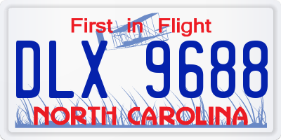 NC license plate DLX9688