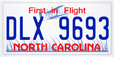 NC license plate DLX9693