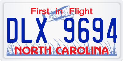 NC license plate DLX9694