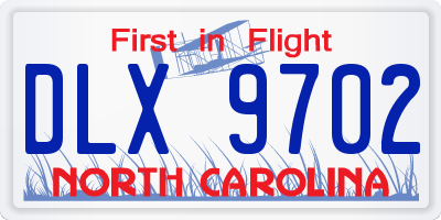 NC license plate DLX9702