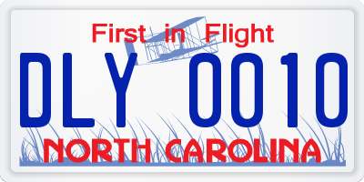 NC license plate DLY0010