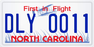 NC license plate DLY0011