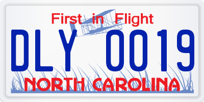 NC license plate DLY0019