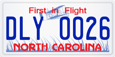 NC license plate DLY0026