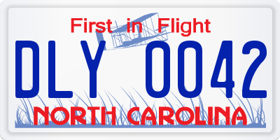 NC license plate DLY0042