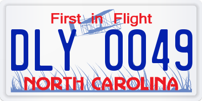 NC license plate DLY0049