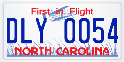 NC license plate DLY0054