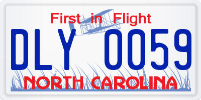 NC license plate DLY0059