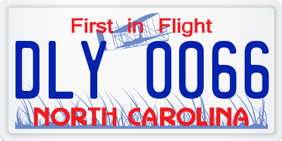 NC license plate DLY0066