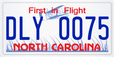 NC license plate DLY0075