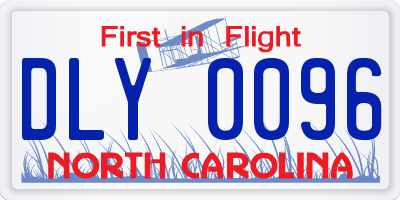 NC license plate DLY0096