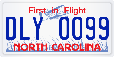 NC license plate DLY0099