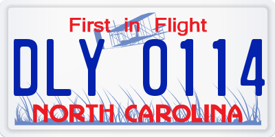 NC license plate DLY0114