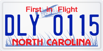NC license plate DLY0115