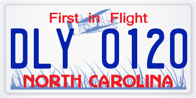 NC license plate DLY0120