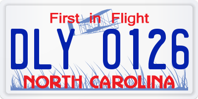 NC license plate DLY0126