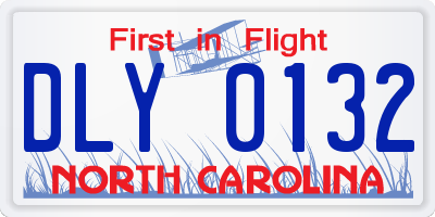 NC license plate DLY0132