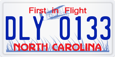 NC license plate DLY0133