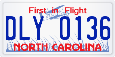 NC license plate DLY0136