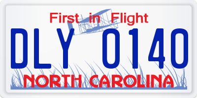 NC license plate DLY0140