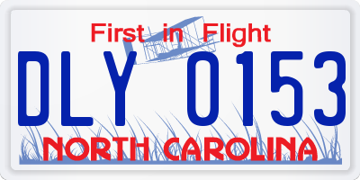 NC license plate DLY0153