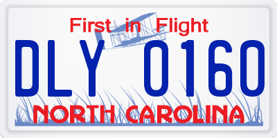 NC license plate DLY0160