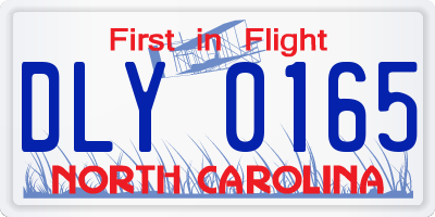 NC license plate DLY0165