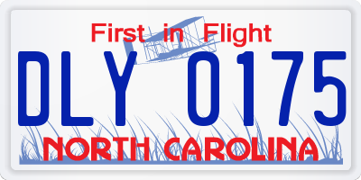 NC license plate DLY0175