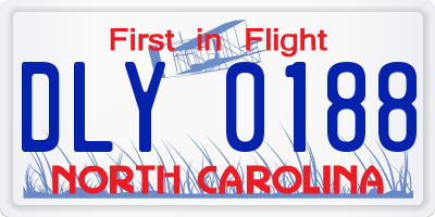 NC license plate DLY0188