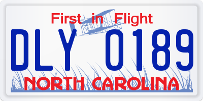NC license plate DLY0189