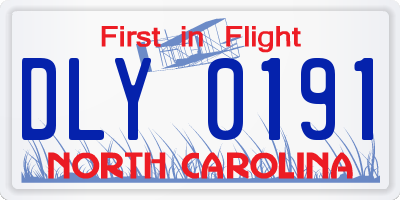 NC license plate DLY0191