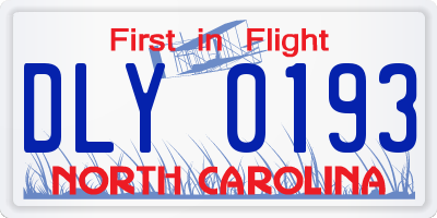NC license plate DLY0193