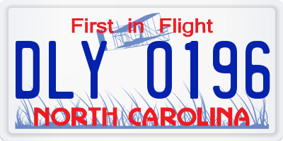 NC license plate DLY0196
