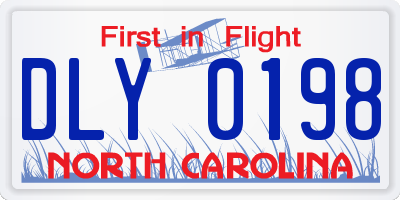 NC license plate DLY0198