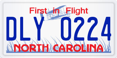 NC license plate DLY0224