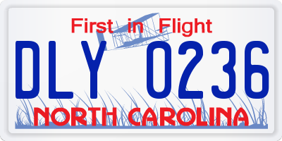 NC license plate DLY0236