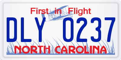 NC license plate DLY0237