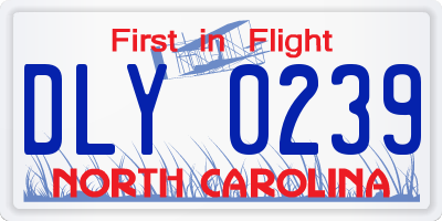 NC license plate DLY0239
