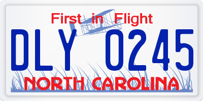 NC license plate DLY0245