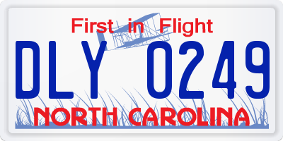 NC license plate DLY0249