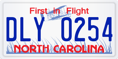 NC license plate DLY0254