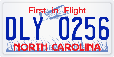 NC license plate DLY0256