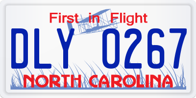 NC license plate DLY0267