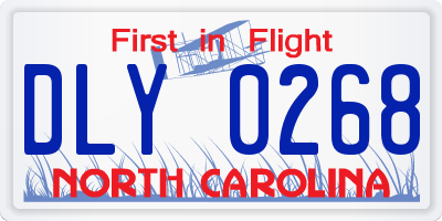 NC license plate DLY0268