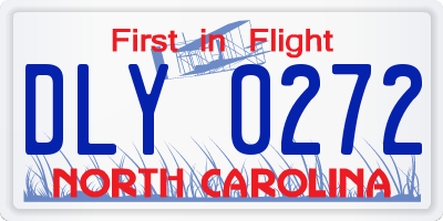 NC license plate DLY0272